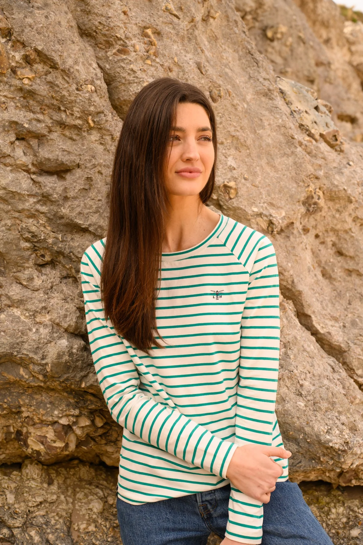 Seashore Long Sleeved Top - Seagrass Stripe - Image 9