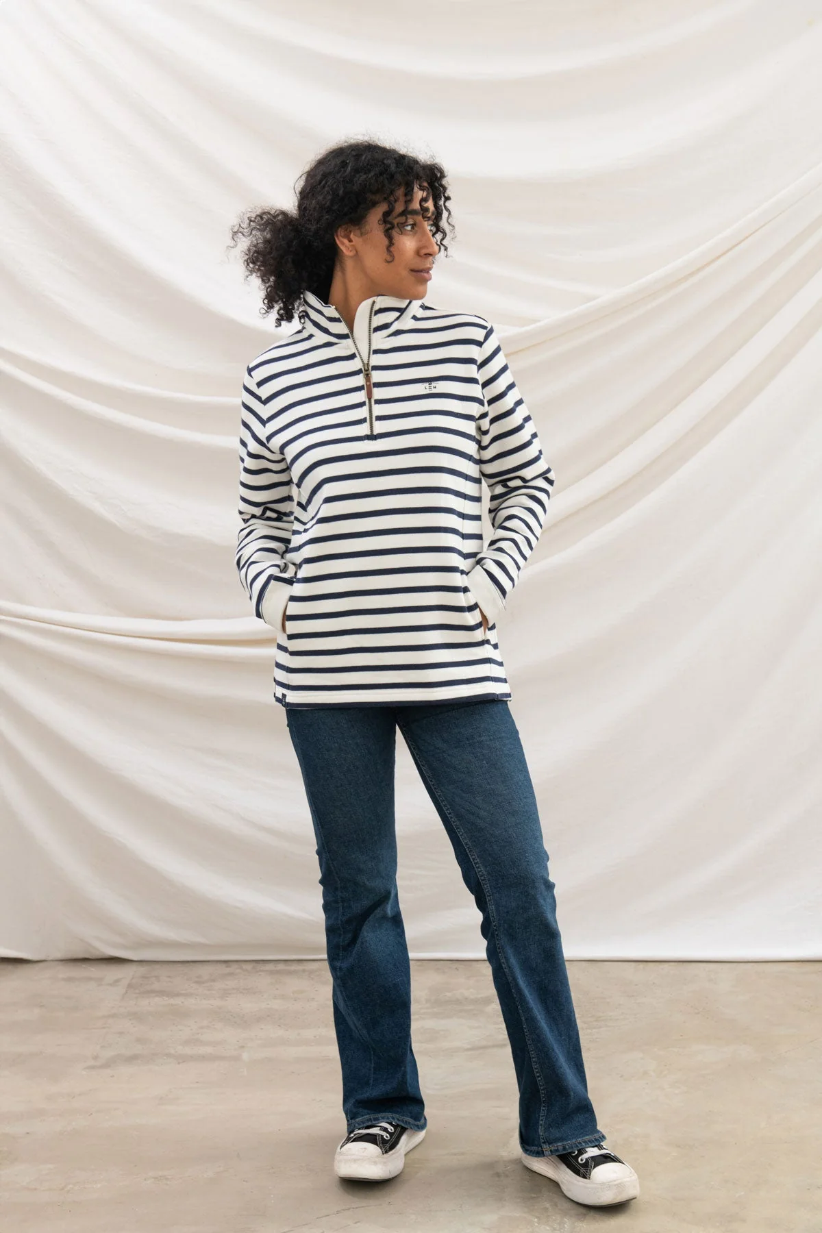 Shore Sweatshirt - Cloud Navy Stripe - Image 4