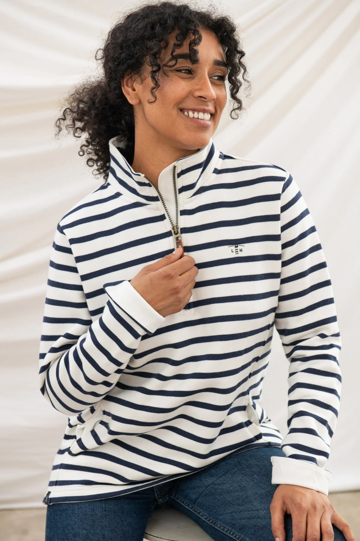 Shore Sweatshirt - Cloud Navy Stripe - Image 5
