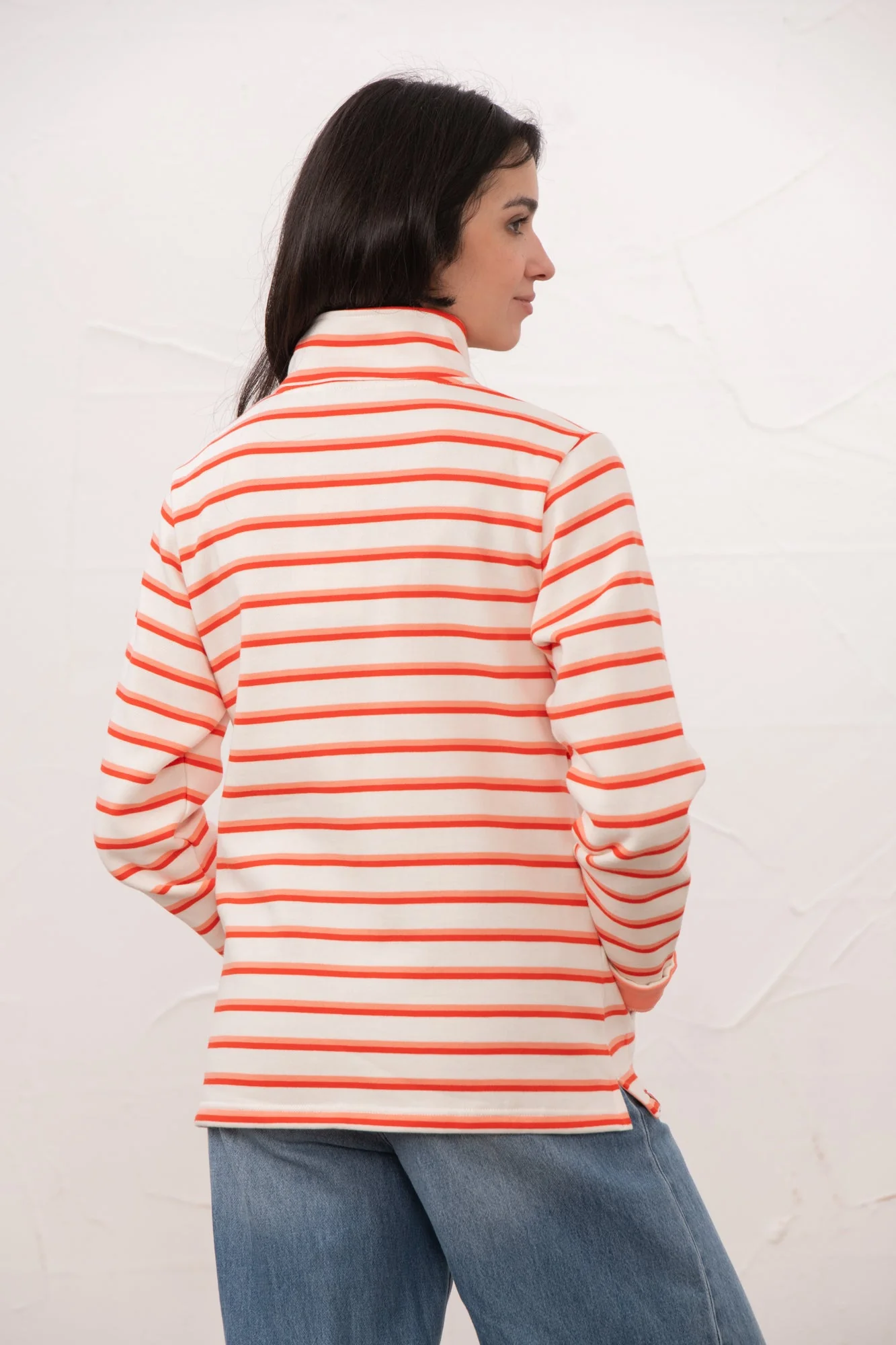 Shore Sweatshirt - Coral Poppy Stripe - Image 8