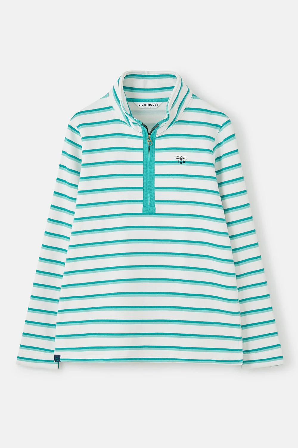 Shore Sweatshirt - Soft Teal Stripe - Image 7