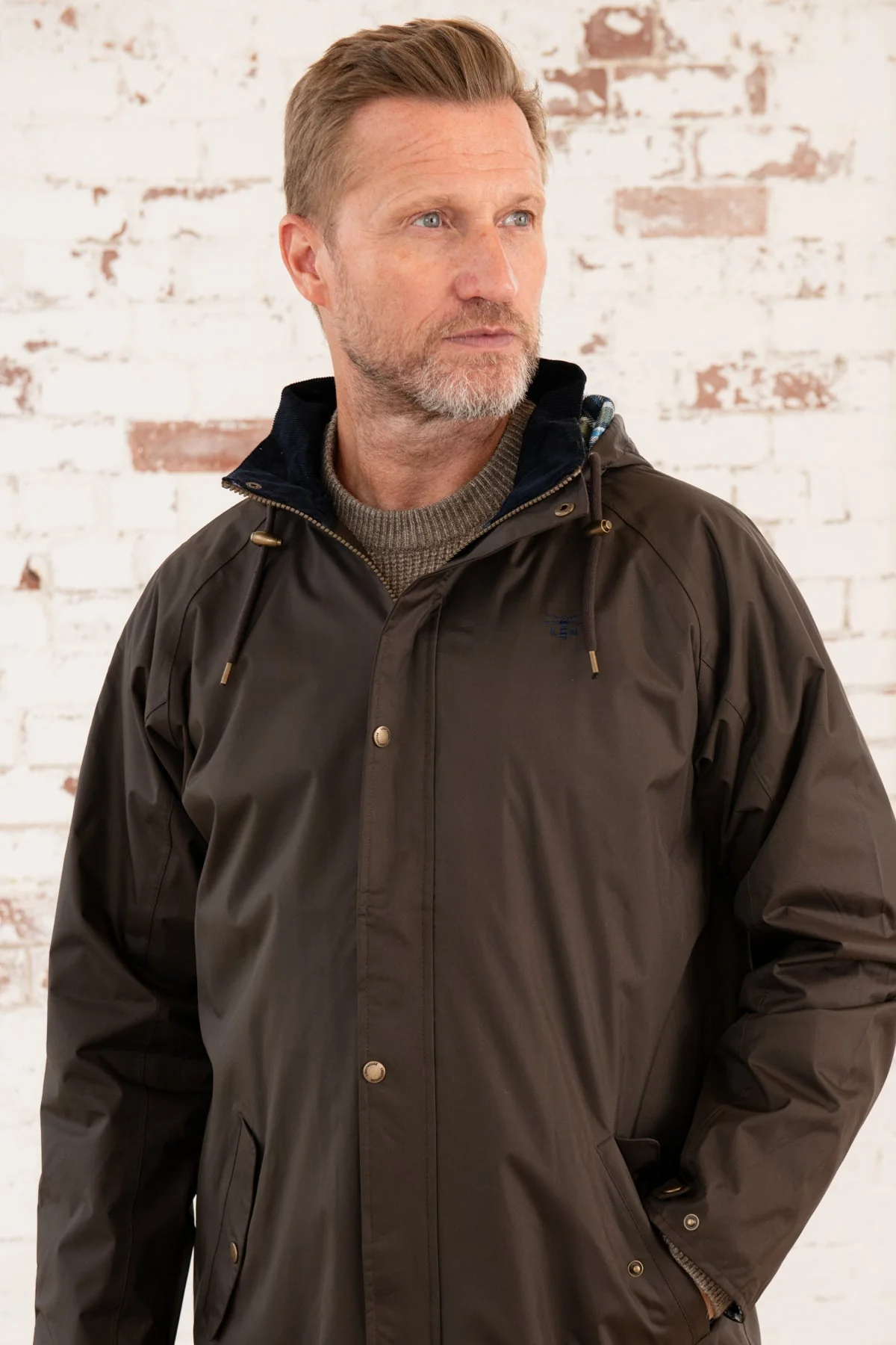 Stockman Full Length Rain Coat - Chocolate - Image 10