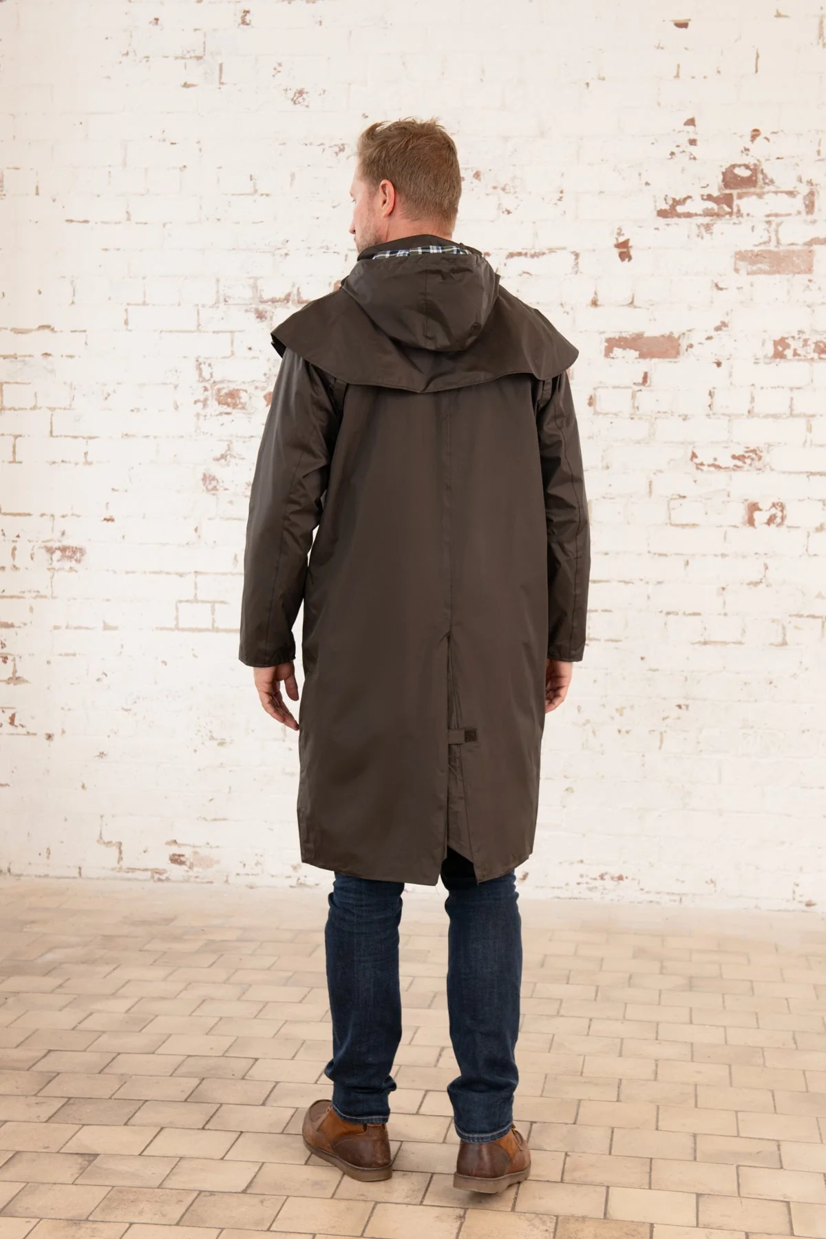 Stockman Full Length Rain Coat - Chocolate - Image 9