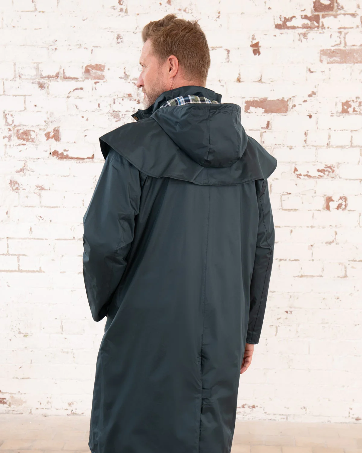 Stockman Full Length Rain Coat - Navy - Image 4