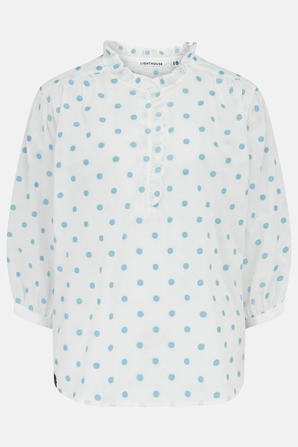 Thea Cotton Blouse - Blue Dot - Image 2