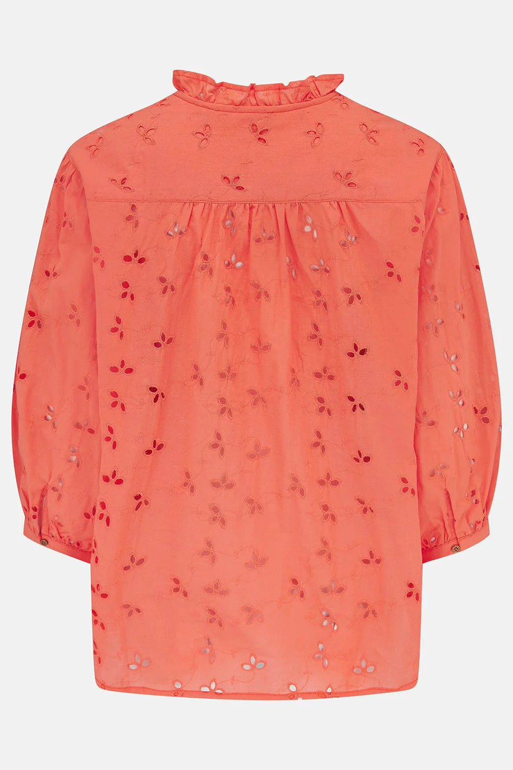 Thea Cotton Blouse - Coral Broderie Anglaise - Image 8